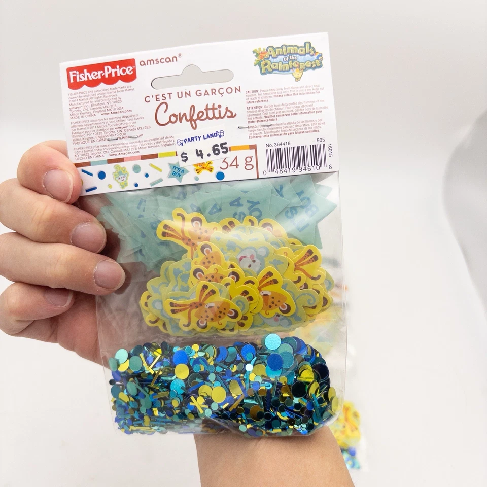 Fisher Price Baby Shower Party Supplies Jungle 1.2 oz. Boy Confetti Mix - Image 3 of 4