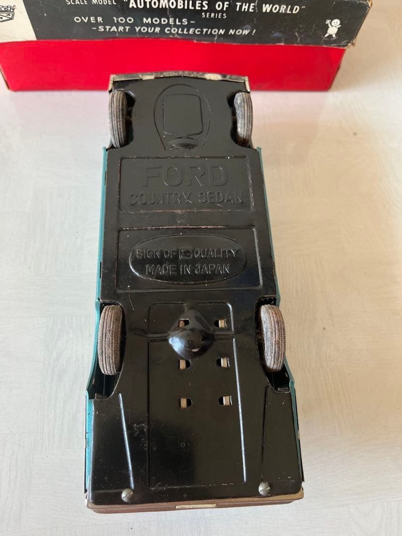 A Bandai tinplate Ford Mustang with slip action, Japan, 1960s