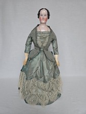 22   Early, Rare China Head Doll With Coronet Bun, ca 1840s, Germany