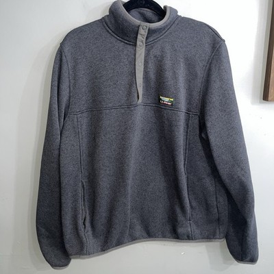 L.L. Bean Men's Large Reg Slightly Fitted Grey Long Sleeve Mock Neck Pullover