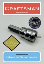 8mm Craftsman Cmmt42678 Hex Allen Bit 38 Drive Shallow Socket Ratchet