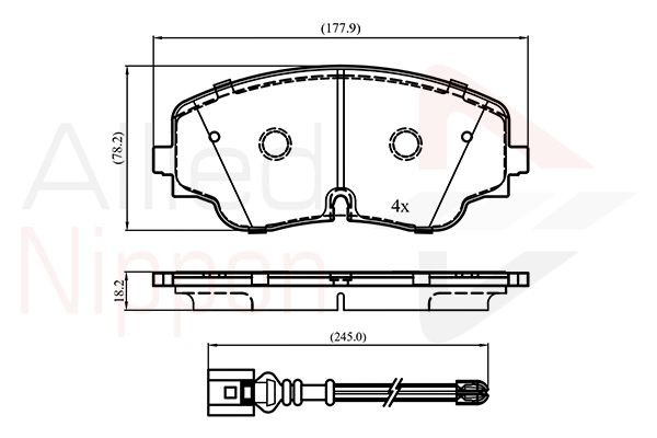 Brake Pad Set For Disc Front Fits VW Arteon Golf Tiguan ALLIED NIPPON ADB23425