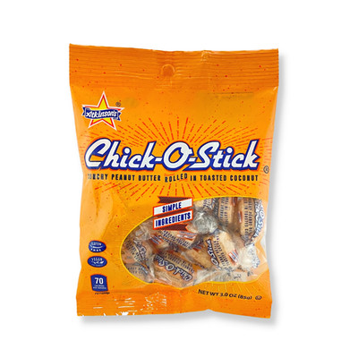 Chick-O-Stick Peanut Butter and Toasted Coconut Bite Size Candy, 3 oz Regular Pe