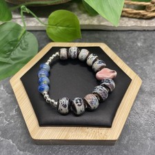 Handmade Ceramic Bead Beaded Stackable 6 Plus Stretch Bracelet New B484