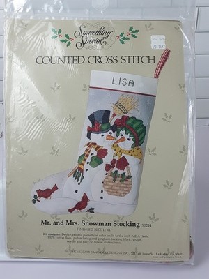 NEW Candamar Designs Something Special 50214 Mr & Mrs Snowman Stocking 12x17