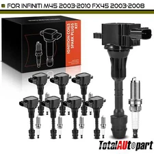 8Pcs Ignition Coil & IRIDIUM Spark Plug Kits for INFINITI FX45 M45 Q45 V8 4.5L