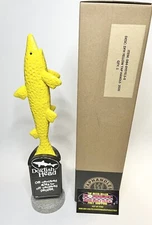 Dogfish Head Off Centered Ales Yellow Shark Beer Tap Handle 13” Tall - BNIB!