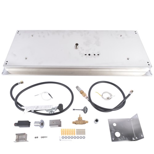 H-Shape Burner with Tray & Spark Ignition Stainless Steel Drop-in Fire Pit Kit - Picture 24 of 51