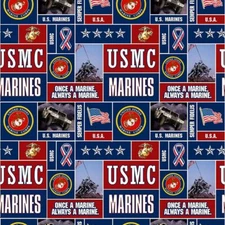 United States Military US Marines Fleece Fabric Geometric-USMC Blanket Fabric