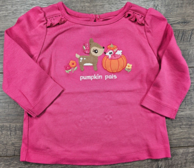 Baby Girl Clothes New Gymboree 6-12 Month Pink Pumpkin Pals Shirt