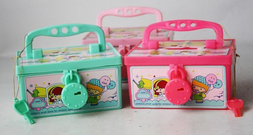 1X VINTAGE 80'S HONEY LITTLE TWIN STARS PLASTIC COIN BANK MONEY BOX NEW NOS ! - Picture 6 of 9