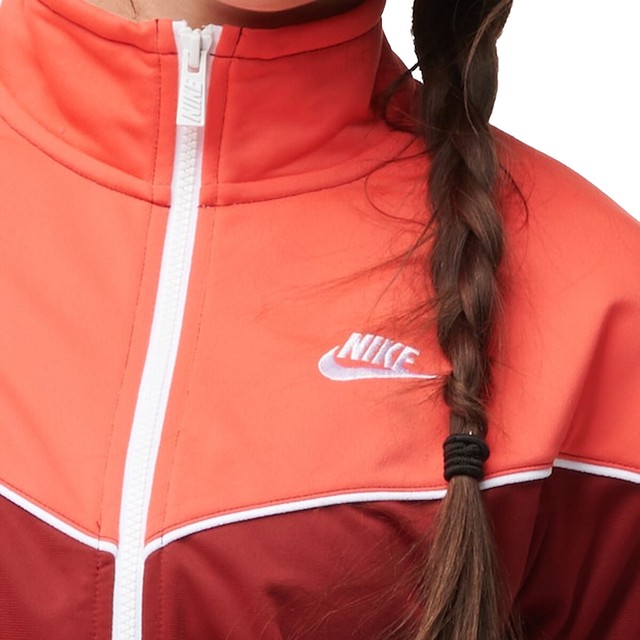 NIKE Women's Heritage Cropped Track Jacket Plus Size 3X Team Red Ember