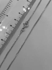 9ct White Gold 1.5mm Diamond Cut Spiga Chain 28" / 70cm Neck Chain (WFSP25)