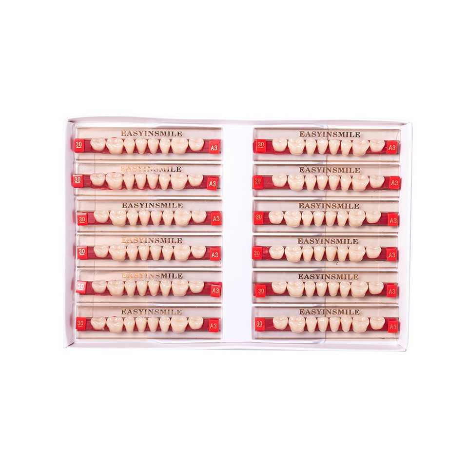 Dental Acrylic Resin False Teeth - A1/A2/A3 Shade Denture Teeth For Upper/Lower, Easyinsmile Brand, Lab Use