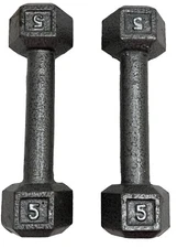 5 Pound Hex Head Dumbbell Hand Weights Cast Iron