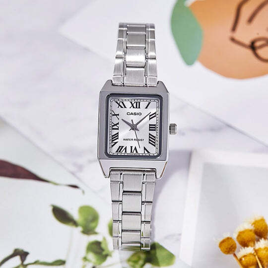 CASIO LTP-V007D-7B Acero Inoxidable Cuarzo 100M WR Reloj de Pulsera de Metal para Mujer 5