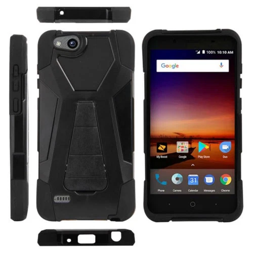 For ZTE Fanfare 3 Zfive G Tempo Go X Zfive C Rugged Case w/Stand Cover - Image 2 of 4