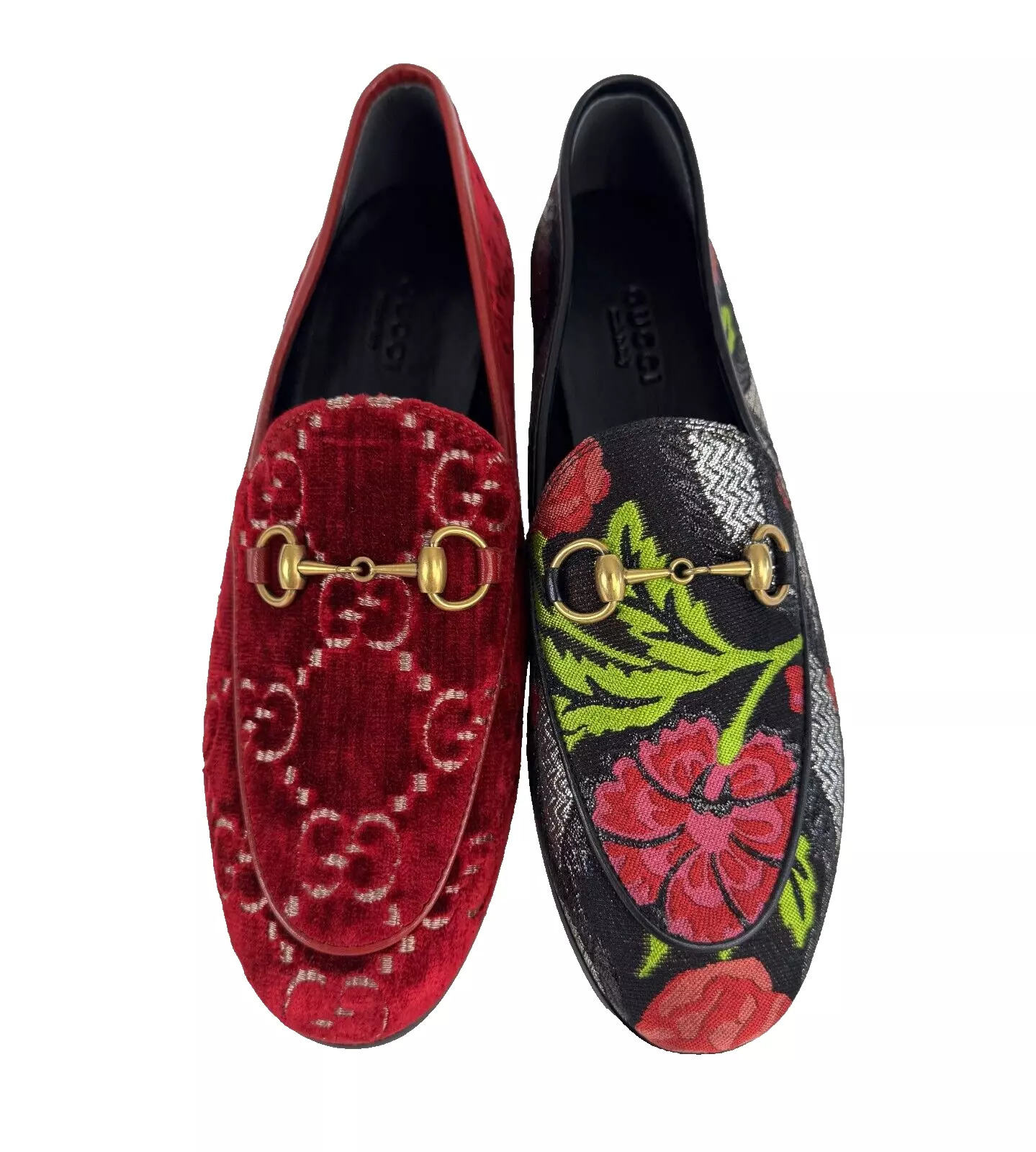 Chaussures mules Gucci neuves authentiques Mis Match taille 6 6,5 US 36 36,5 EU rouge Horsebit