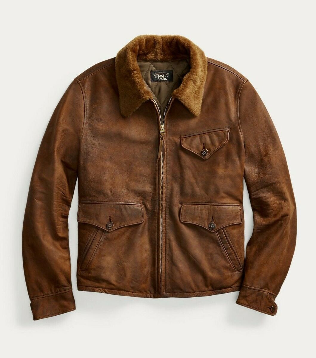 RRL Double RL Ralph Lauren Tan Brown Shearling Leather RRL Double RL Ralph Lauren Tan Brown Shearling Leather