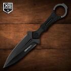 8" Tactical Black Full Tang Dagger Hunting Fixed Blade Survival Knife w/ Sheath