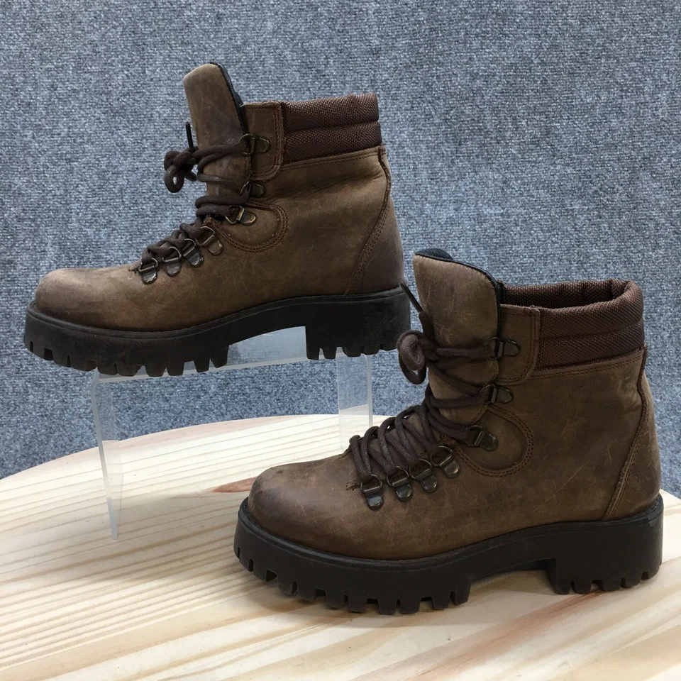 Artisan by Zigi Boots Womens 6 M Reade Hiker Brown Leather Lace Up Heels Lace Up - Image 2 of 4