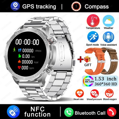 2024 New Bluetooth Call Smart Watch Men For Huawei AMOLED HD Large Screen Heart - Zdjęcie 29 z 42