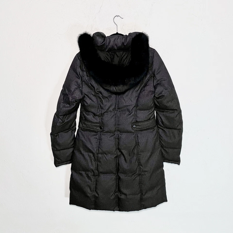 Abrigo acolchado con capucha de piel de zorro genuino Soia & Kyo, mediano Foto 4 de 4