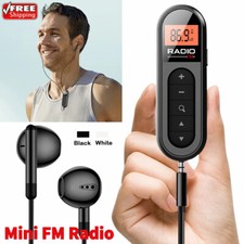 Mini Digital Portable Pocket LCD AM FM Radio Stereo USB Rechargeable w/Earphone