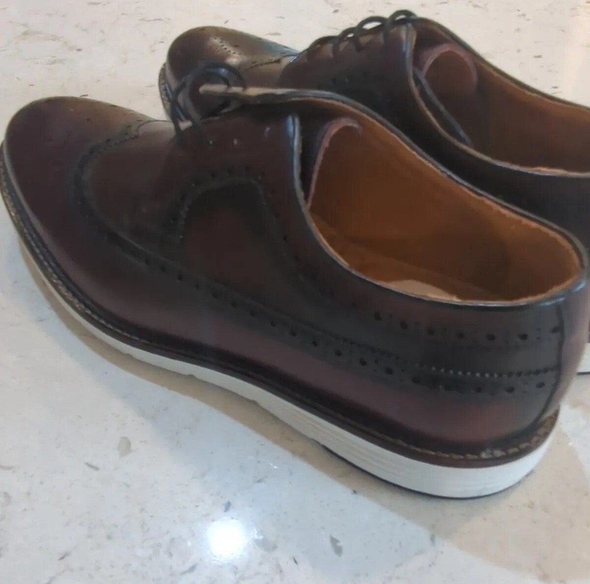 Brand New! Studio Belvedere Wingtip Derby Men Shoes Studio Belvedere Concord Mens Brown Leather Oxfords Wingtip  main image 2