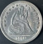1861 25¢ Seated Liberty Quarter - Raw Uncirculated - See Pictures