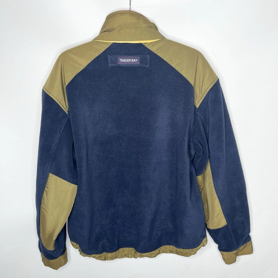 Vintage Trader Bay Fleece Zip Front Colorblock Hoodie Bomber Jacket Coat Men’s M - Image 2 of 4