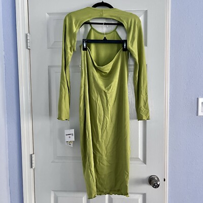 Sammy B Target Green Cut Out Midi Dress Long Sleeve Fitted Sheath Women  Large | eBay