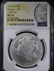1893 CC MORGAN SILVER DOLLAR NGC MS70 FIRST DAY MORGAN LABEL 2023 FIJI MINT .999