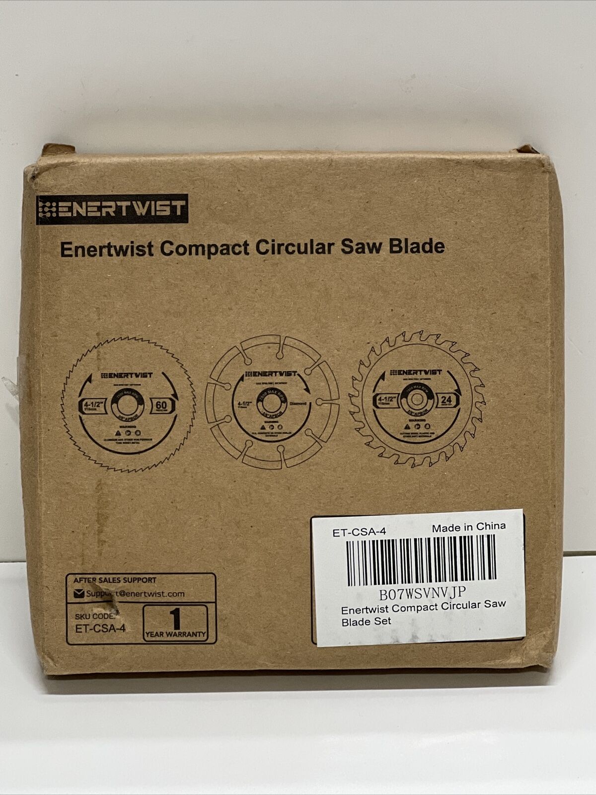 ENERTWIST 4-1/2 Inch Compact Circular Saw Blade Set, Pack of 4-P
