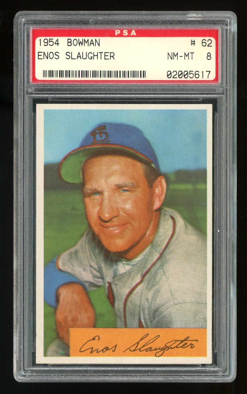 1954 Bowman #62 Enos Slaughter PSA 8 NM-MT