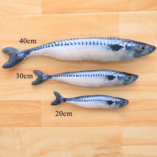 Realistic Interactive Cat Toy Pet 3D Soft Plush Fish Pillow Funny Catnip Toys ♢ - Picture 6 of 22