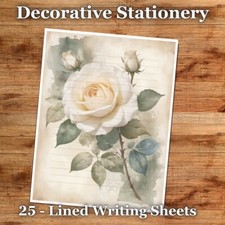 25 Sheets Letter Writing Paper  Antique Florals Stationery - 011