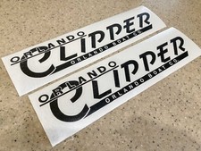 Orlando Clipper Vintage Boat Decal Art Black Vinyl 11" Pair + FREE Shipping!