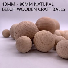 Naturalny buk Drewniane kule rzemieślnicze Drewno Solidne okrągłe kulki Zrób to sam 10mm - 80mm