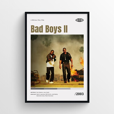 Bad Boys II Movie Poster Print, Wall Art - Unframed