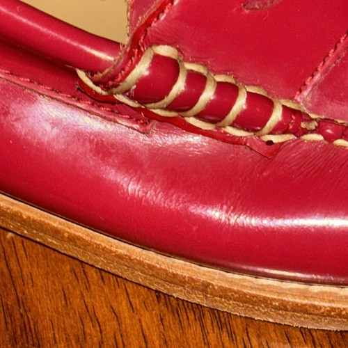 G.H Bass Weejuns WHITNEY Penny Loafers Women Size 9.5 Red Leather Shoes Flats - Picture 8 of 19