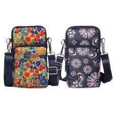 Floral Print Small Crossbody Phone Bag Women Shoulder Purse Travel Wallet Pouch