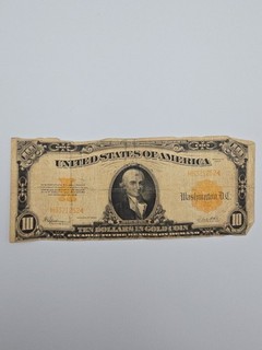 1922 $10 Gold Certificate Large Size Note