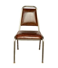 VINTAGE SHELBY WILLIAMS INDUSTRIES INC. VINYL UPHOLSTERED METAL CHAIR