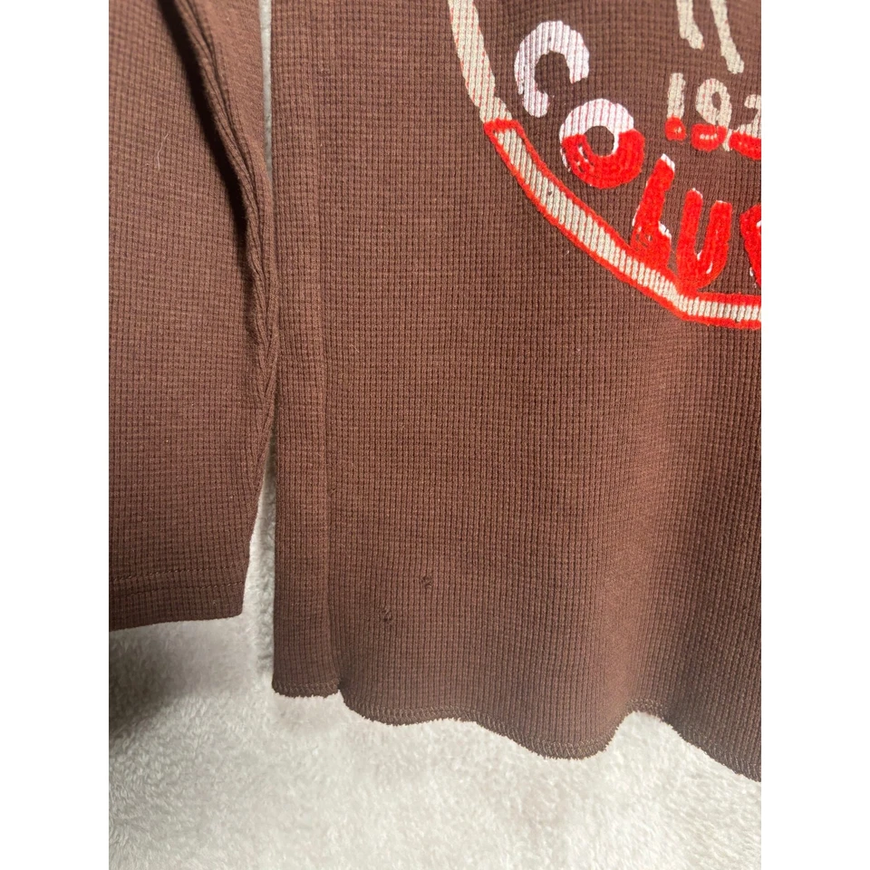 Camisa de Colección Carters Gráfica Waffle Manga Larga 100% Algodón Marrón Juvenil Grande Foto 3 de 4