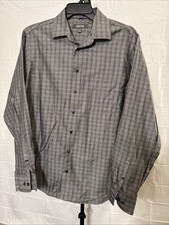 Kenneth Cole Reaction Men's Shirt L G 16-16 1/2 Gray Long Sleeve Regular Fit