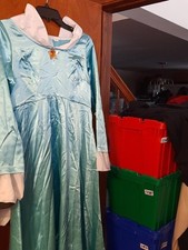 NEW Sleeping Beauty Aurora Blue Satin Princess Dress Cosplay Costume Size M
