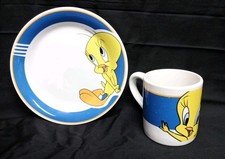 Vintage Gibson Looney Tunes Tweety Bird  Mug And Plate Set