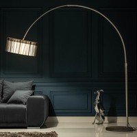 Bogenleuchte Extenso 230Cm Schwarz Marmorfuß Bogenlampe Stehlampe Standleuchte