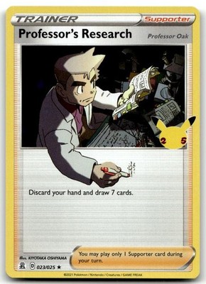 Professor's Research (Professor Oak) 023/025 Holo Celebrations Pokemon Holo LP